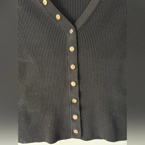 Zara Black Ribbed Sweater Crop Top - Picture 2 of 6